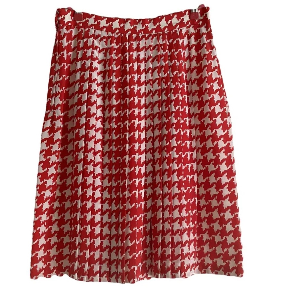 Valentino Boutique Red and White Midi Skirt